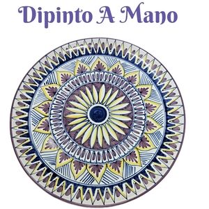 Italian Dipinto A Mano Sorrento Decorative Wall Plate Hand Painted Sunflower